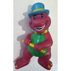 Barney the Dinosaur Figure with Top Hat Dancing Plastic Vintage retro kidcore